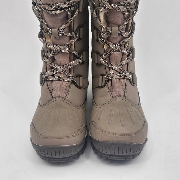 BearPaw Desdemona Genuine Sheepskin Lined Lace Up Boot Stone‎ Gray Size US 9 - Picture 3 of 15